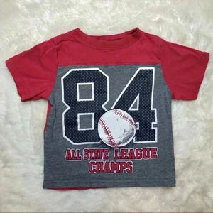 Healthtex Baseball T-Shirt Red  & Grey Size 4T